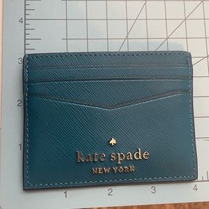 Kate Spade Staci Small Slim Card Holder in Dark Peacock